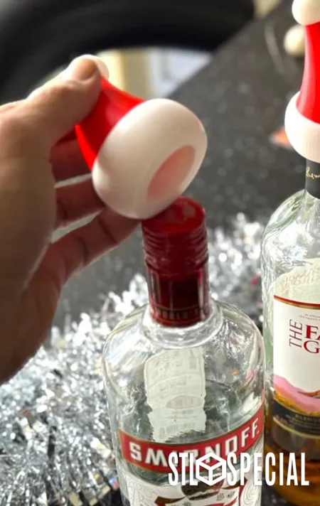 Santa Hat Bottle Topper 3D Print STL Files