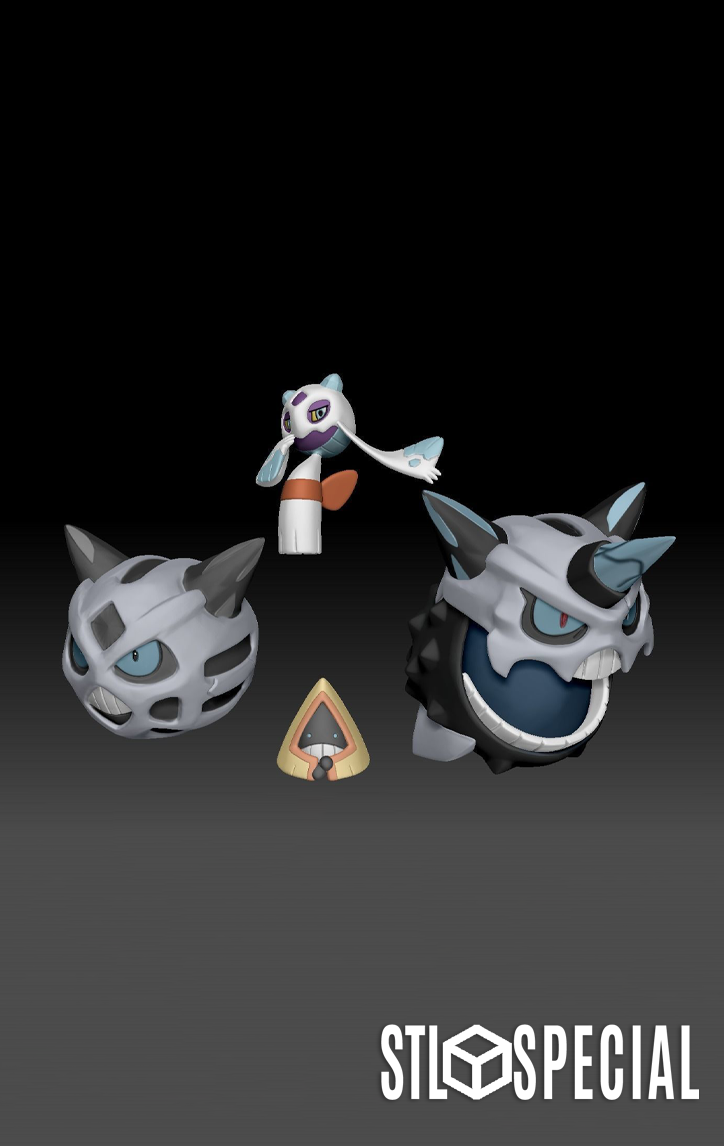 Snorunt Evolution Line STL Bundle - Snorunt, Glalie, Mega Glalie, and Froslass