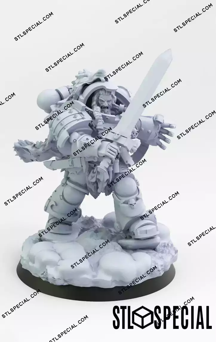Space Wolves Captain in Gravis Armour STL