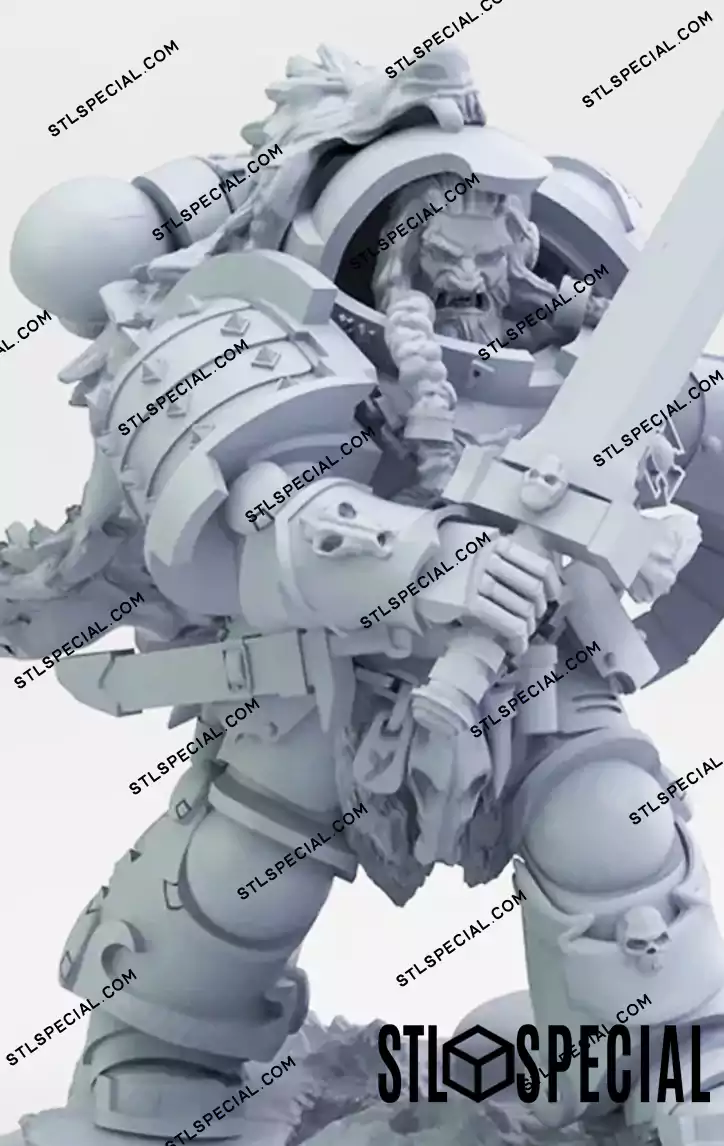 Space Wolves Captain in Gravis Armour STL
