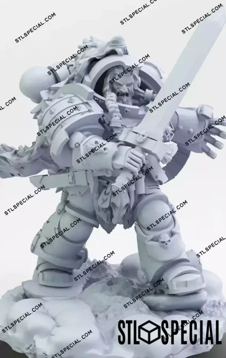Space Wolves Captain in Gravis Armour STL