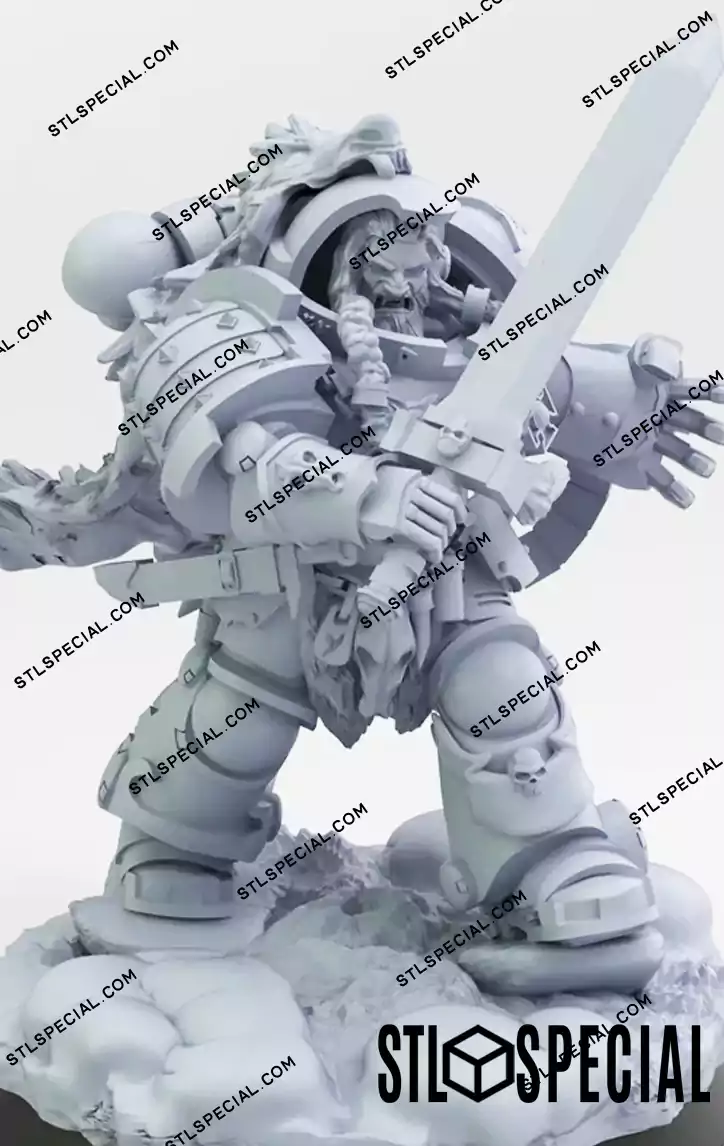 Space Wolves Captain in Gravis Armour STL