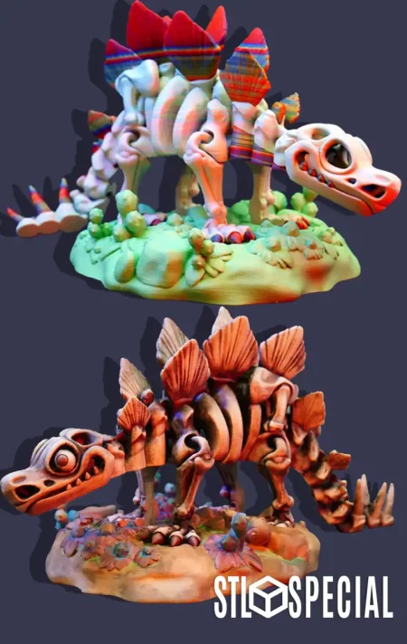 Stegosaurus Articulated Flexi Toy STL and 3MF