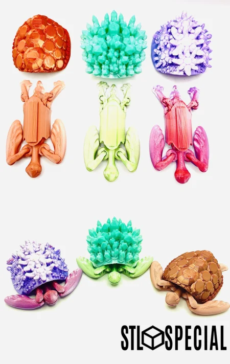 Cute Turtle STL – Three Models Articulated Flexi Toy 
