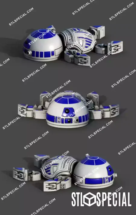 Super Flexi Turtle R2D2 STL and 3MF