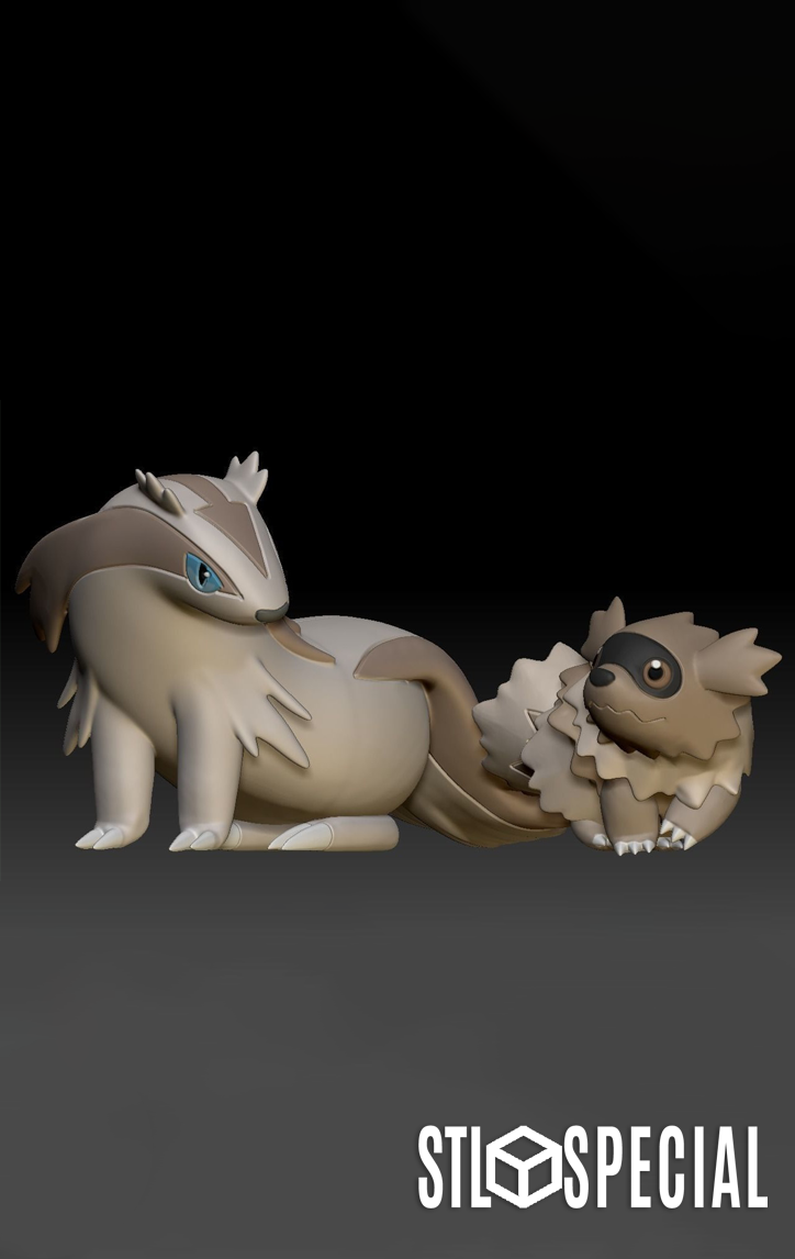 Zigzagoon and Linoone Pokemon STL Bundle