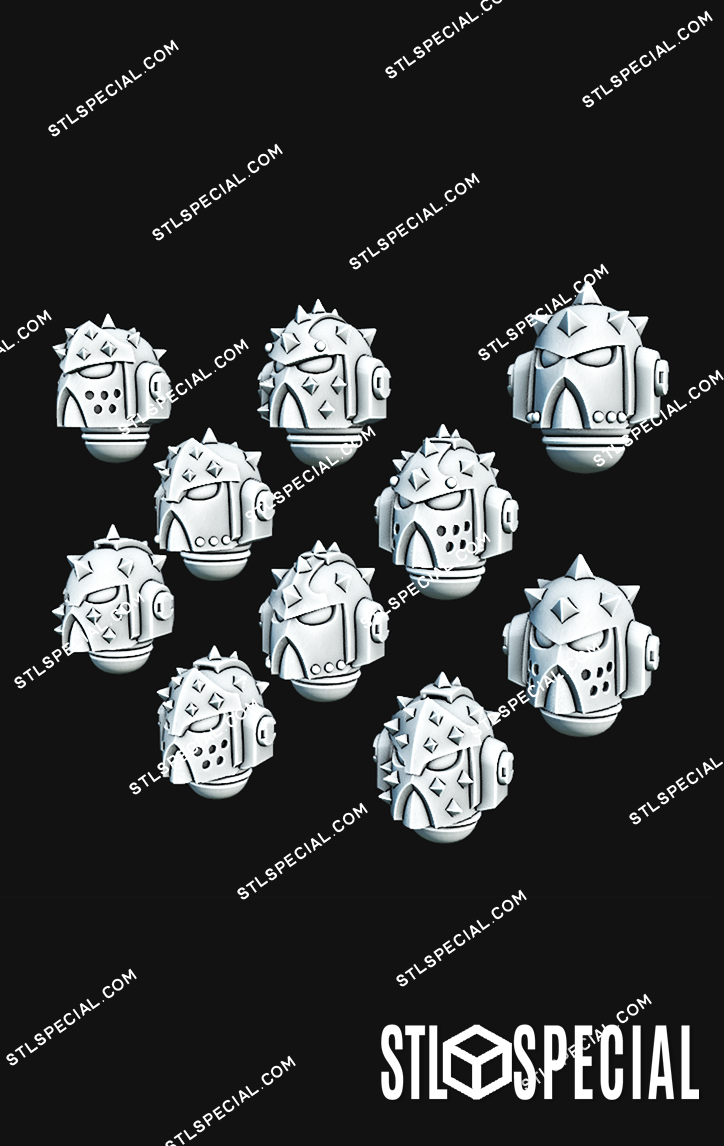 Studded Marine Helmets STL Special Pack – 30 Models - Image 9
