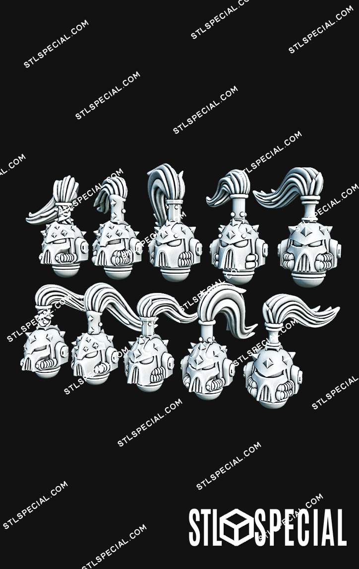 Studded Marine Helmets STL Special Pack – 30 Models - Image 6