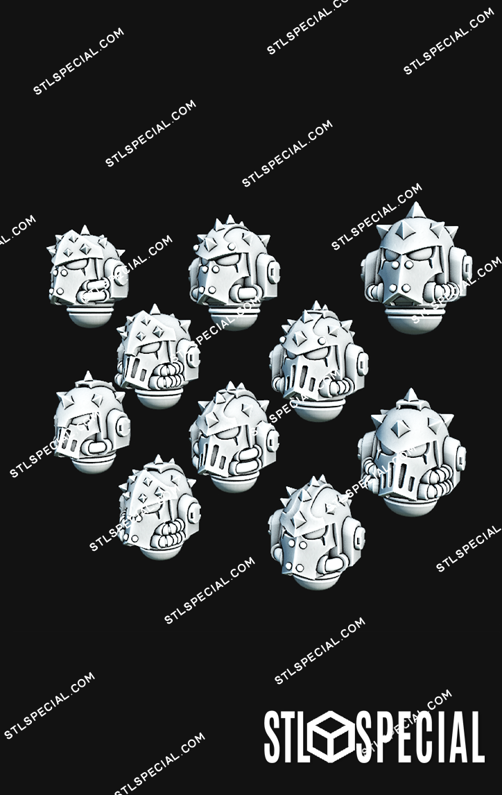 Studded Marine Helmets STL Special Pack – 30 Models - Image 5