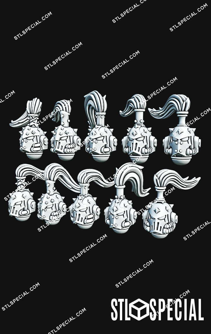 Studded Marine Helmets STL Special Pack – 30 Models - Image 4