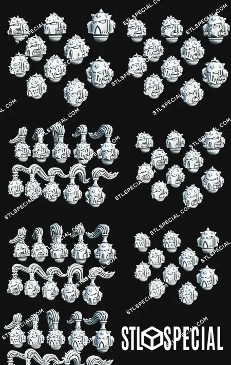 Studded Marine Helmets STL Special Pack – 30 Models