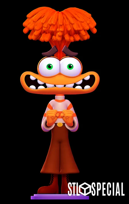 Inside Out 2 Anxiety Flexi Toy 3D Print STL Files – Bring the New Antagonistic Emotion of Anxiety to Life in a Playable Form