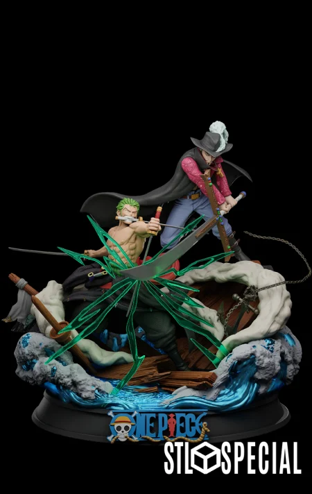 One Piece Zoro vs Mihawk STL Special