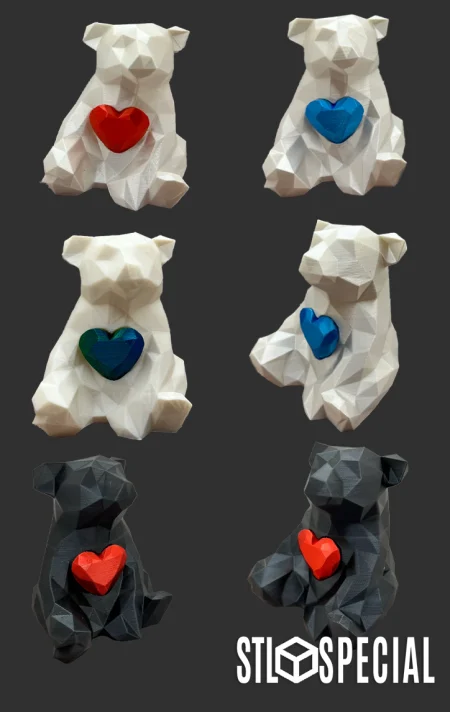 Bear with Heart 3MF Model