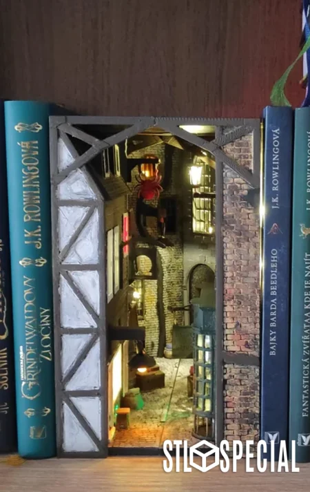 Knockturn Alley - Harry Potter Book Nook 3D Model (STL)