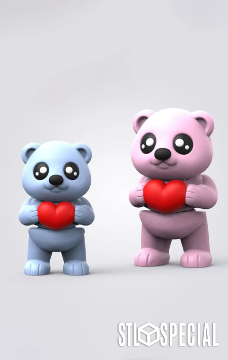 Flexi Keychain Valentine Bear – STL & 3MF