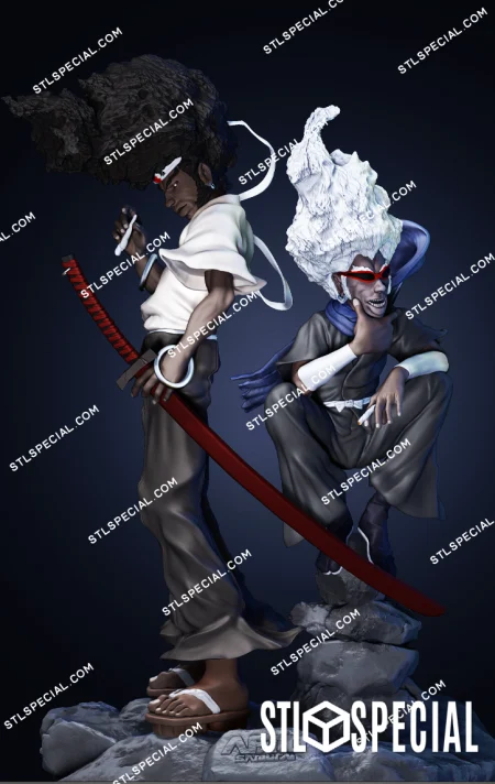 Afro Samurai and Ninja Ninja STL Model