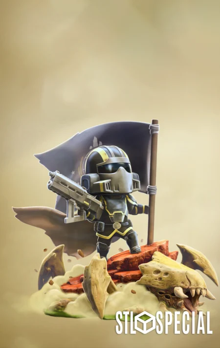 Helldiver Chibi STL – Adorable Yet Fierce Miniature