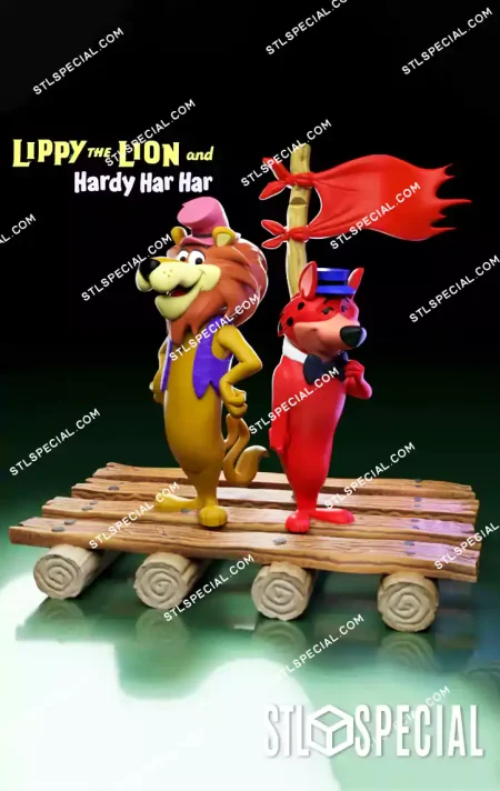 Lippy the Lion and Hardy Har Har 3D Model