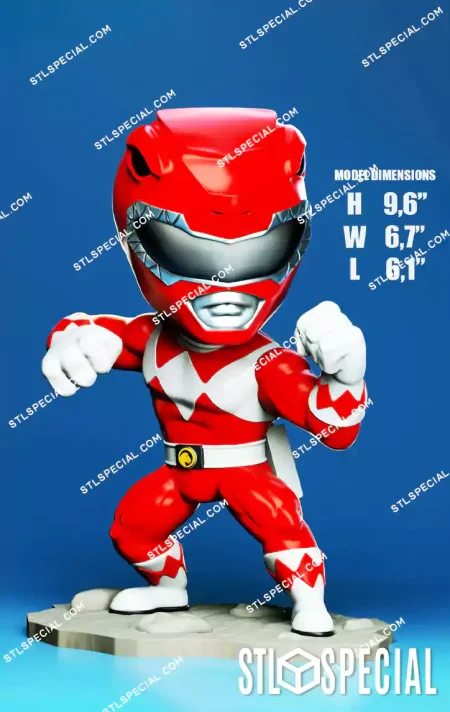 Red Ranger Chibi STL 3D Model