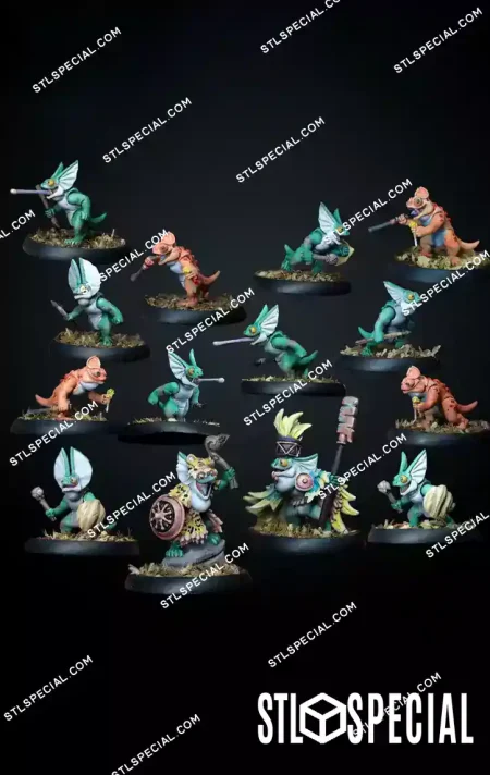 Warp Miniatures Saurian Host Part 3 (Slinks) STL Kit