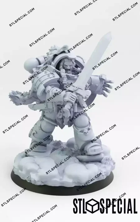 Space Wolves Captain in Gravis Armour STL