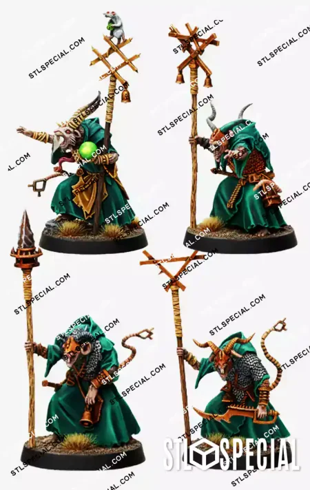 Skaven Grey Seers Ritual Council STL Miniature Set