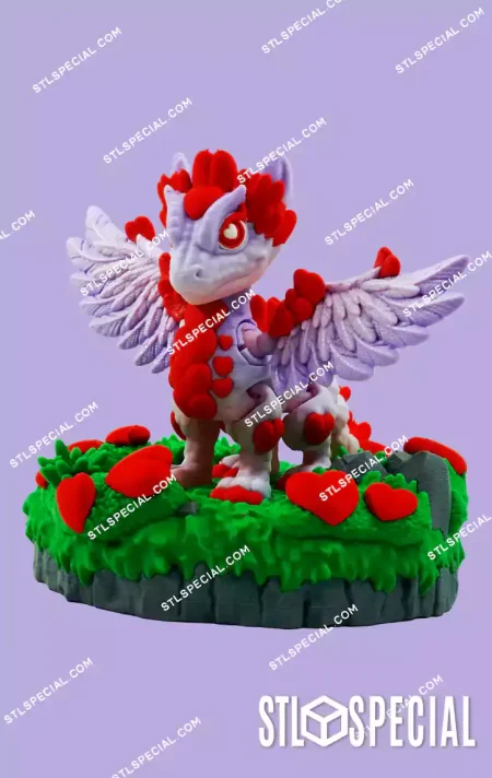 Flexi Valentine Dragon STL and 3MF