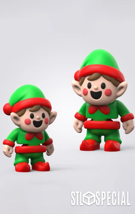 Christmas Elf Articulated Flexi Figure (STL & 3MF)