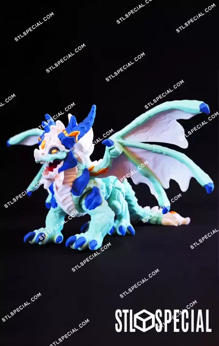 Flexi Ice Elemental Dragon STL and 3MF