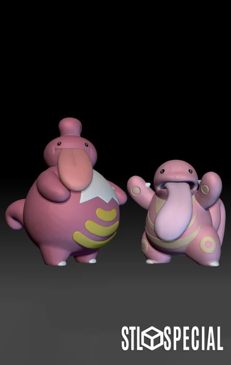 Lickitung and Lickilicky Pokemon Evolution Set - 3D Model STL Files