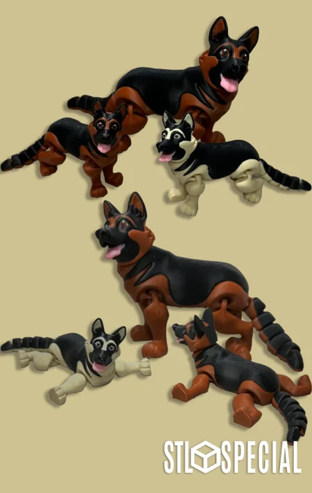 German Shepherd Articulated Flexi STL File