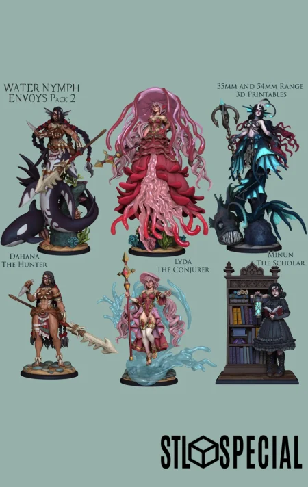 Water Nymph Envoys Pack – 6 Unique Nymphs STL
