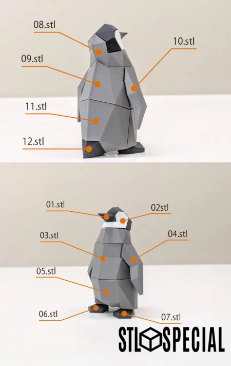 Penguin Puzzle STL and 3MF