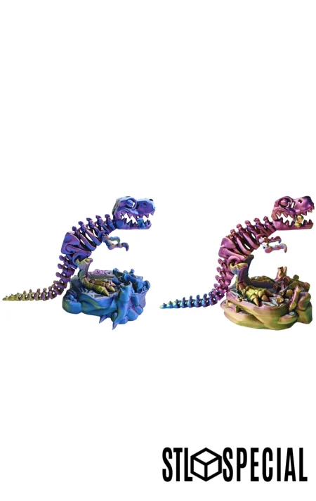 Rex Dinosaur Articulated Flexi Toy STL and 3MF