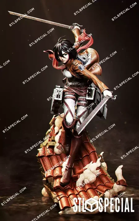 Mikasa STL 3D Printable Heroic Figure