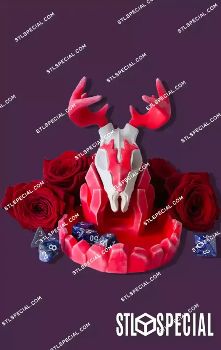 Deer Skull Dice Tower STL and 3MF Files