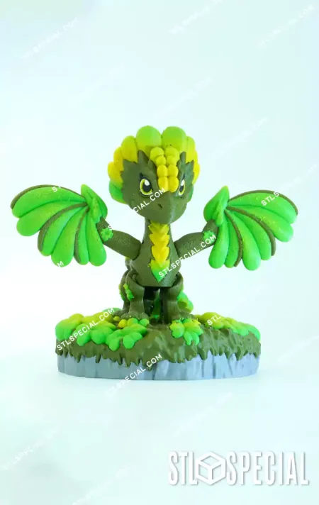 Flexi Clover Leaf Dragon STL and 3MF