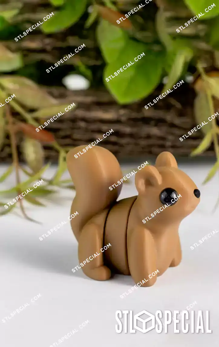 Flexi Baby Squirrel STL and 3MF Model
