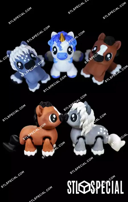Bay and Dapple Flexi Pony STL and 3MF