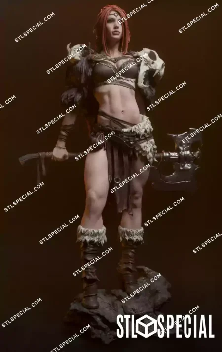 Barbarian Queen STL 3D Printable Figure