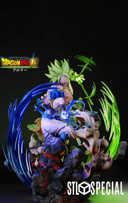 Gogeta Blue vs Broly Super Saiyan 3D Print STL Files – Epic Battle of Legendary Powers