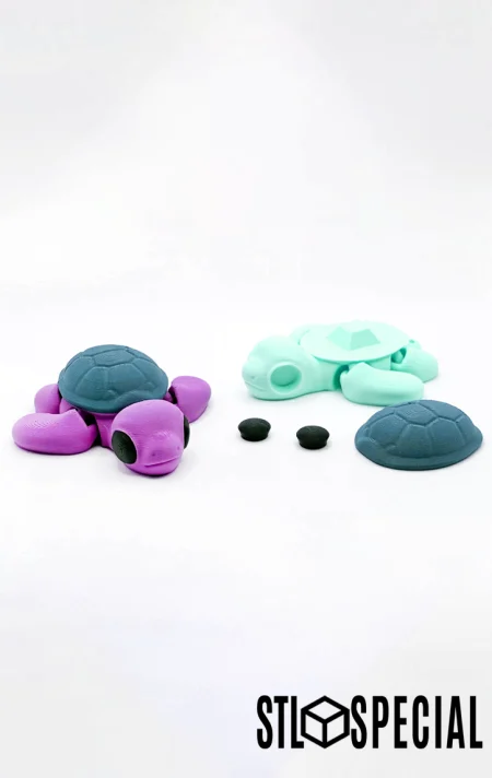 Flexi Turtle Keychain STL Special & 3MF File