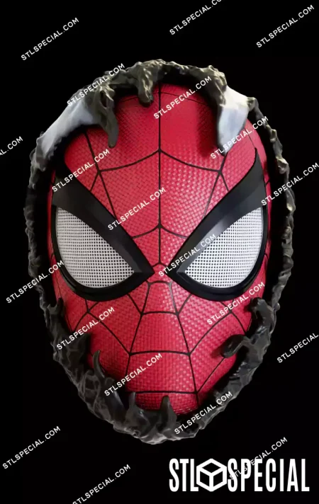 Spiderman Becoming Venom Mask STL Model