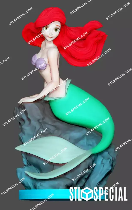Ariel Little Mermaid STL 3D Model