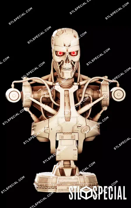 T-800 Portrait Bust STL 3D Model