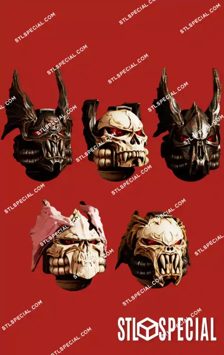 Night Hunter Helmet Heads STL Pack