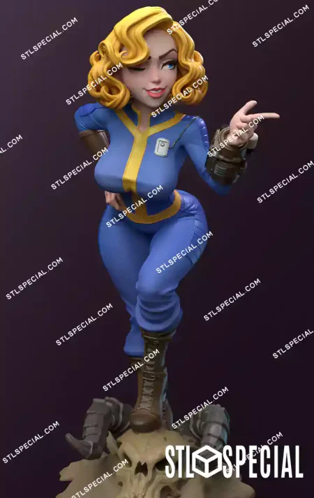 Vault Girl Fallout STL Vault Dweller 3D Print Model