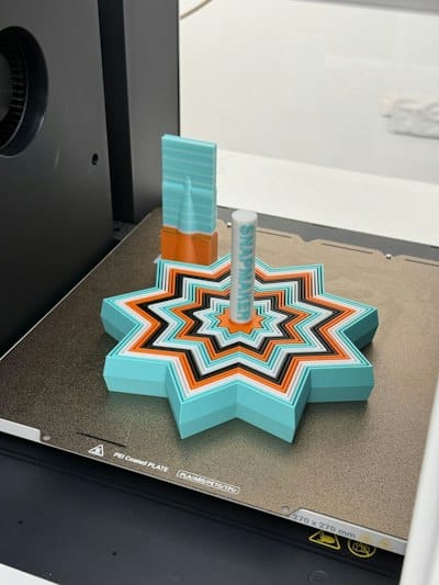 3D printed star-shaped object