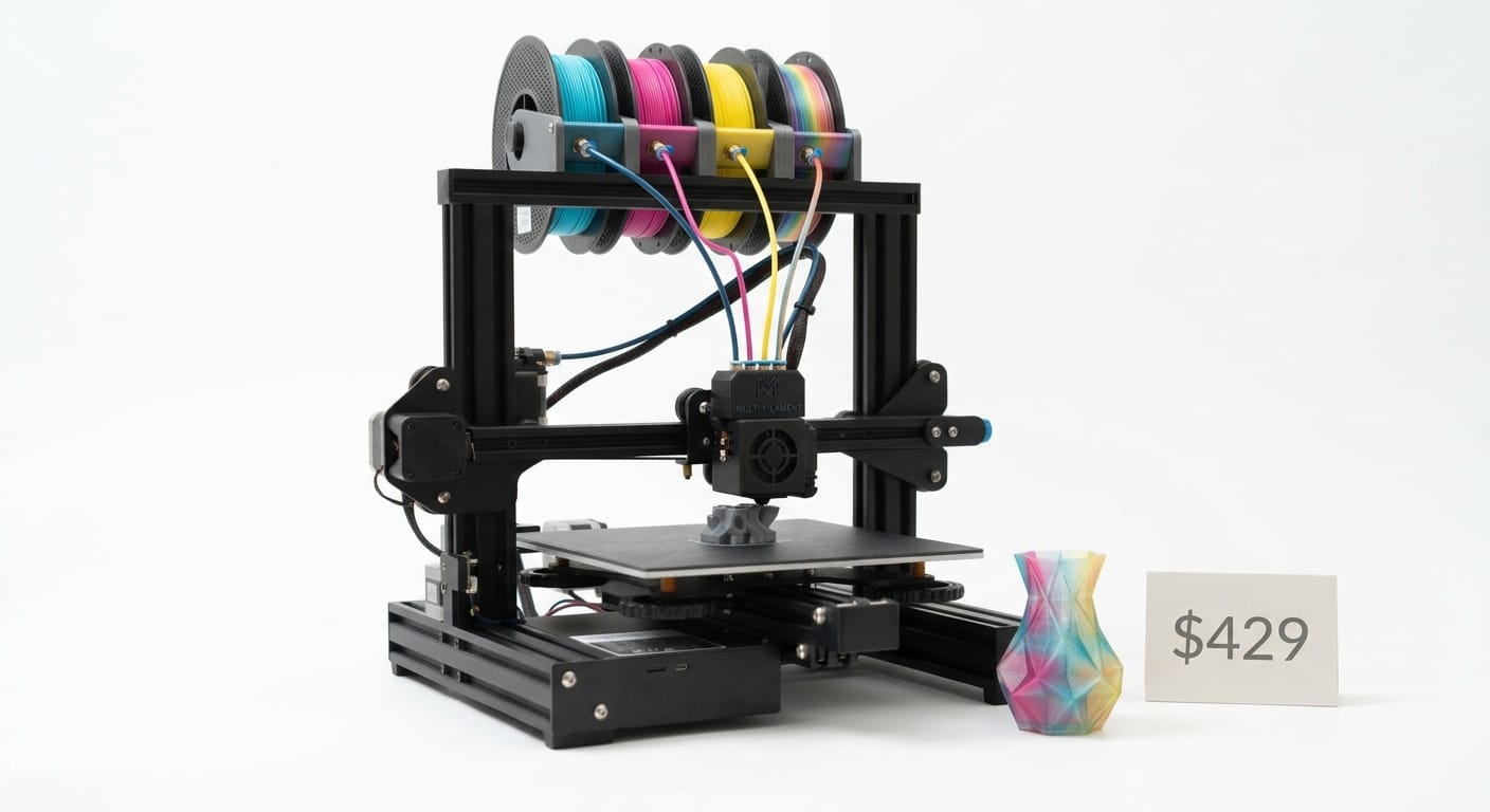 Mid-range 3D printer with multi-color filament system around $400